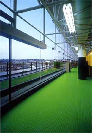 圓浮點橡膠地板